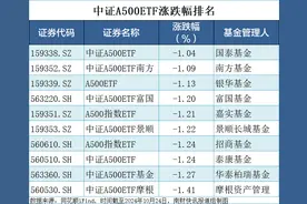 中证A500ETF集体跌超1%，国泰申购份额继续领跑丨A500ETF观察图片