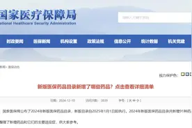 最新版医保药品目录公布，新增这些药品→图片