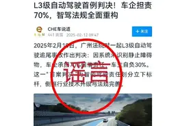 【捉谣记】造谣“L3级自动驾驶首例判决”，警方：AI洗稿，已刑拘图片