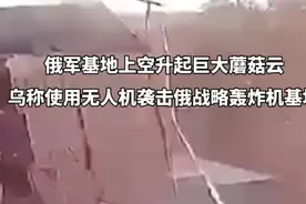 俄军基地上空升起巨大蘑菇云，乌方称袭击机场图片