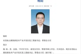 简历公开！“80后”杨阳已任松山湖高新区管委会主任图片