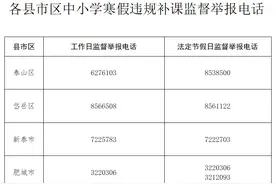 严禁中小学寒假违规补课！泰安公布监督举报电话图片