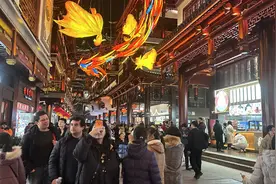 上海豫园灯会灯组尚在搭建中，外国游客也纷纷赶来打卡图片