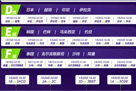 亚洲杯完整赛程公布 国足小组赛1月13日首战塔吉克斯坦图片