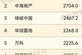 1-11月房企销售排行：保利冲上3000亿，华润置地再超万科图片