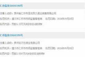 8月20日至9月20日，贵州30余家酒企被罚款图片