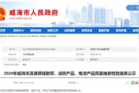2024年山东省威海市流通领域散煤、消防产品、电池产品质量抽查检验结果公示图片