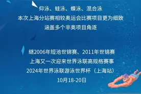 家门口的世界杯！2024年世界泳联游泳世界杯（上海站）观赛指南图片