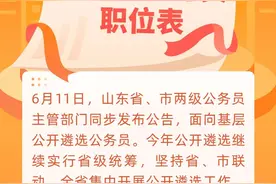 山东省级及16市市级机关公开遴选公务员职位汇总图片