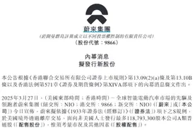 “闪电”配售接力！比亚迪、小米之后，蔚来港股配售超40亿港元图片