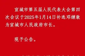 邓继敢补选为宣城市市长图片