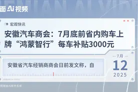 安徽汽车商会：7月底前省内购车上牌“鸿蒙智行”每车补贴3000元视频封面