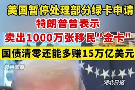 美国暂停处理部分绿卡申请，特朗普曾称卖出一千万张移民"金卡"，国债清零还能多赚钱图片