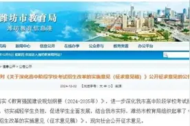 征求意见！潍坊中考录取标准有变....图片