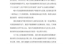 啄木鸟家庭维修就虚高收费致歉：深感自责和痛心，将改进后续工作图片