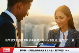 新华联：公司部分股份解除冻结持股比例下降至7.18%视频封面