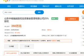 融越控股拟转让一股权基金25%股权，底价250万元图片