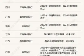 至少6家！这些省级农商银行或农商联合银行有望在年内完成筹建图片