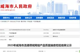 2023年山东省威海市流通领域网络产品质量抽查检验结果公示图片
