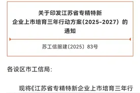 江苏发布专精特新企业上市培育三年行动方案，遴选500家企业进入上市后备企业库图片