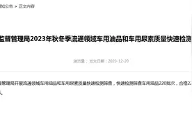 山东省菏泽市市场监督管理局2023年秋冬季流通领域车用油品和车用尿素质量快速检测筛查结果公示图片