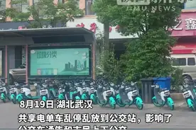 共享电单车“侵占”公交站，单车企业吃1000元罚单图片