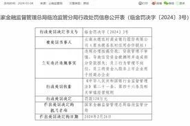 云南永德农商银行被罚120万：因违规办理按揭贷款等图片