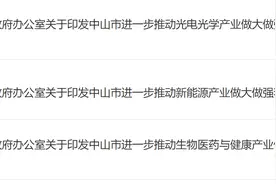 三箭齐发，中山发文支持这些产业做大做强图片