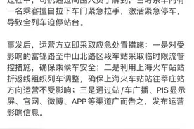 城·事丨最新！上海地铁发布情况说明，友情提示公众非紧急状态时擅拉紧急拉手将负法律图片