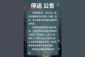 受降雨影响，7月25日北京朝阳站部分列车停运图片