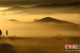 晨雾中的乌兰布统草原 如梦如幻宛若仙境图片