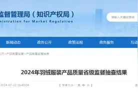 【山东】2024年羽绒服装产品质量省级监督抽查结果图片