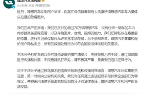 理想汽车回应“车内摄像头拍不雅照”：谣言！已向公安机关报案图片