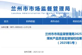 兰州市市场监督管理局2025年1月煤炭产品质量监督抽检结果公示（2025年1号）图片