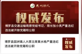 惠州博罗县两干部被“双开”！图片