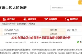2023年杭州市萧山区非食药类产品质量监督抽查情况分析图片