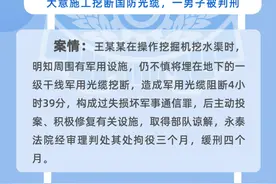 以案释法丨大意施工挖断国防光缆，一男子被判刑图片
