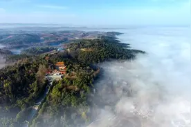 枣阳：晨雾萦绕白水寺 人间蓬莱好风光图片