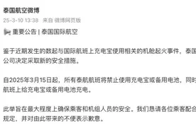 泰国航空：15日起航班禁用充电宝或备用电池图片