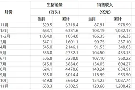 收入超1200亿元！牧原股份前11个月销售生猪6302.5万头图片