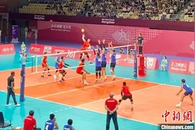 （微观亚运）中国男排亚运首战连下三局 战胜吉尔吉斯斯坦队图片