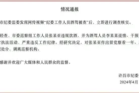 网传“纪委工作人员酒驾被查”，许昌纪委监委：留党察看、政务撤职图片