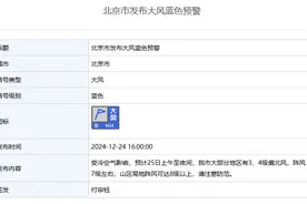 阵风7级左右，北京市发布大风蓝色预警图片