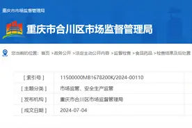 重庆市合川区金典桃片厂一批次食品霉菌项目不符要求被罚2万，复查合格图片