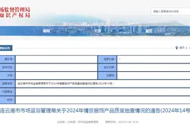 江苏省连云港市市场监督管理局发布2024年情景服饰产品质量抽查情况（2024年14号）图片