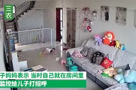 男孩独自在客厅玩耍 被妈妈突然监控喊话吓坏图片