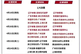 CBA半决赛对阵出炉：辽粤对决、浙江对阵新疆图片