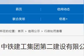 罚款1.5万，中铁建工集团第二建设有限公司违反建筑安全生产管理规定被罚图片
