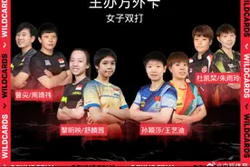 WTT新加坡大满贯：孙颖莎/王艺迪获主办方女双外卡提名图片