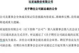 罗忠良、李巍获聘为比亚迪副总裁图片